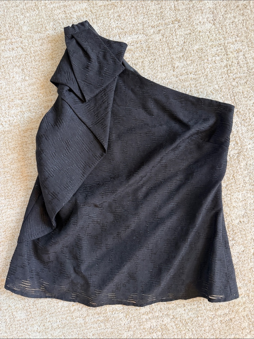 Banana Republic Black Asymmetrical One-Shoulder Ruffle Skirt
